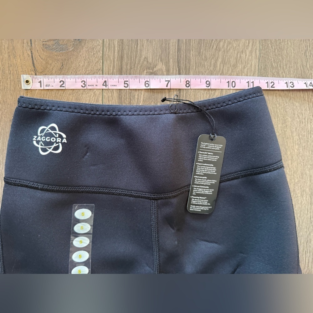 NWT Zaggora Athletic Neoprene Leggings Black Size Small - Picture 5 of 10